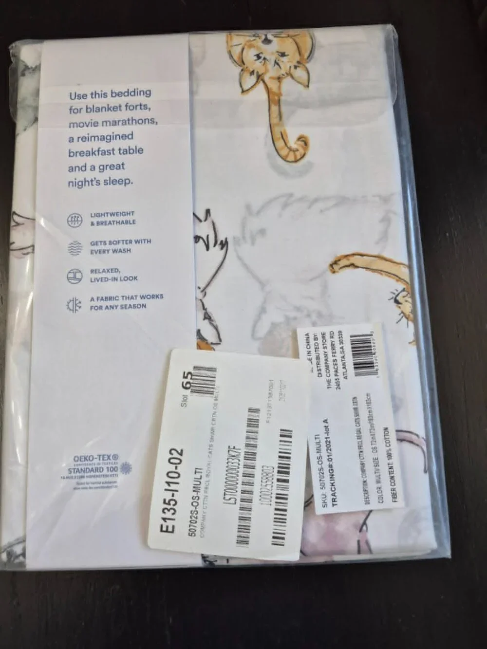 The Company Store Quality Comfort since 1911 Royal Cats Shower Curtain Percale
